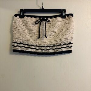Cream and Black Crochet Tube Top